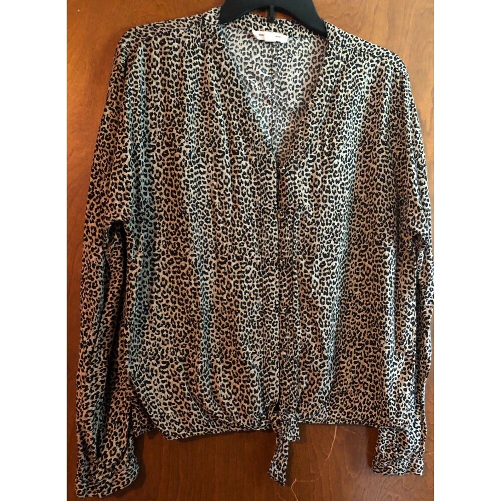 Juniors Leopard Print Tie Top Size Small B1